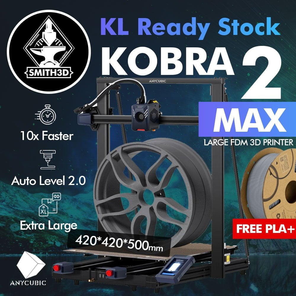 Anycubic Kobra 2 Max 3D Printer, 500mm/s High-Speed Printing 88L Large  Printing Volume with Auto Leveling Vibration Compensation Flow Control  Enhanced