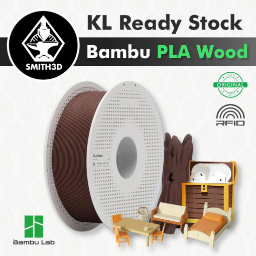 Bambu PLA Wood Filament 1kg 1.75mm